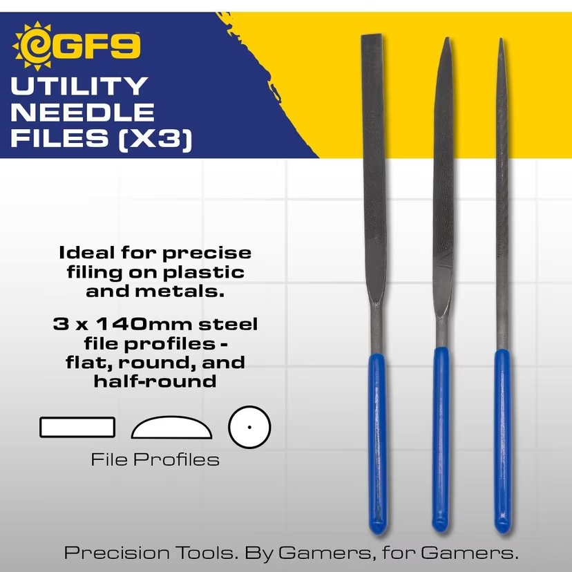 GF9 - Precision Hobby Tools - Utility Needle Files 3 Set Gamers Choice Hobby Supplies GF9   