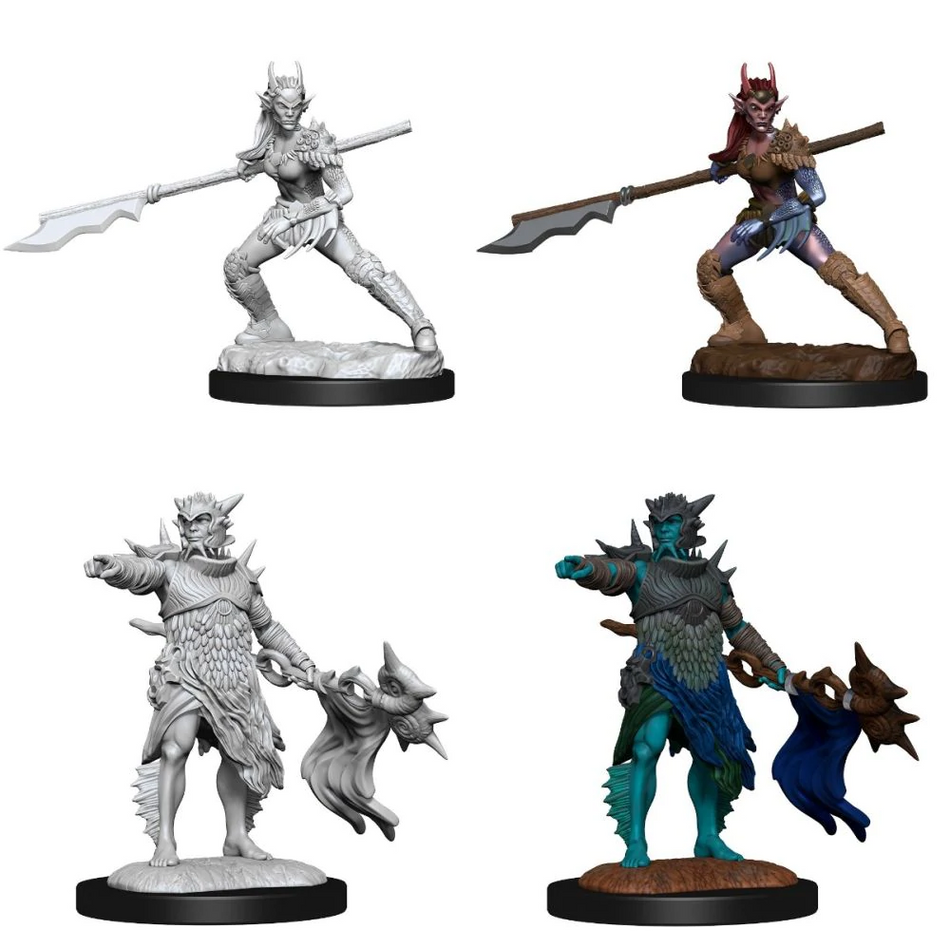 Magic the Gathering Unpainted Miniatures Coralhelm Commander & Halimar Wavewatch (Merfolk) Dungeons & Dragons WizKids   