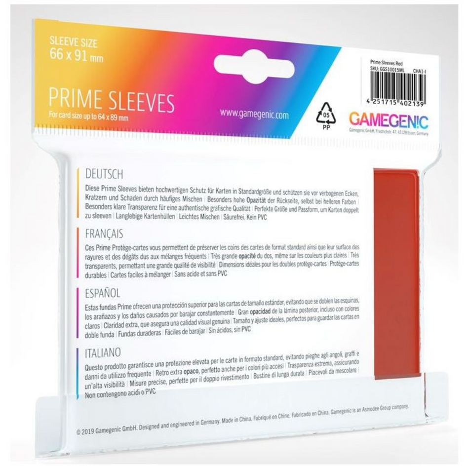 Gamegenic - Prime Card Sleeves - Red (100 Sleeves Pack) Deck Box GameGenic   