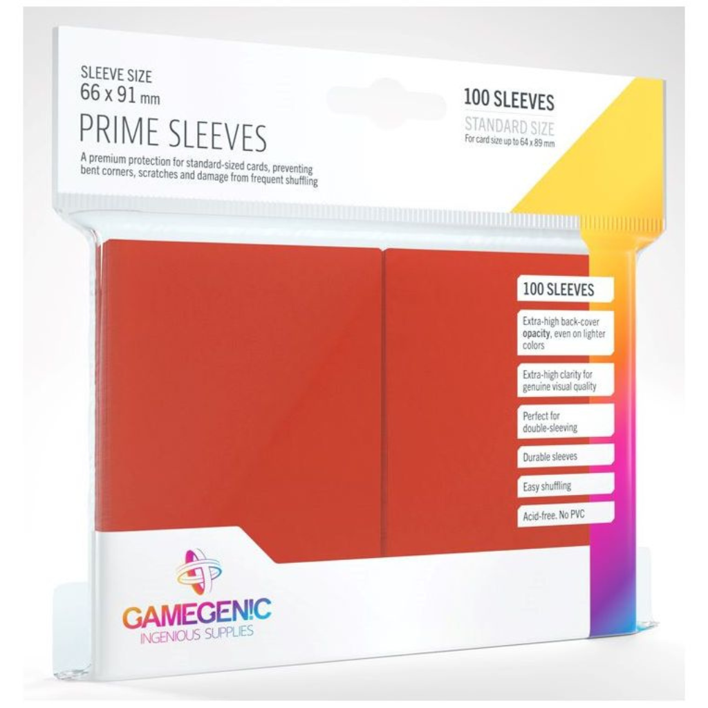 Gamegenic - Prime Card Sleeves - Red (100 Sleeves Pack) Deck Box GameGenic Default Title  