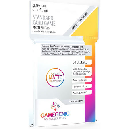 Gamegenic - Matte Board Games Sleeves - Gray (50pk) Deck Box GameGenic Default Title  