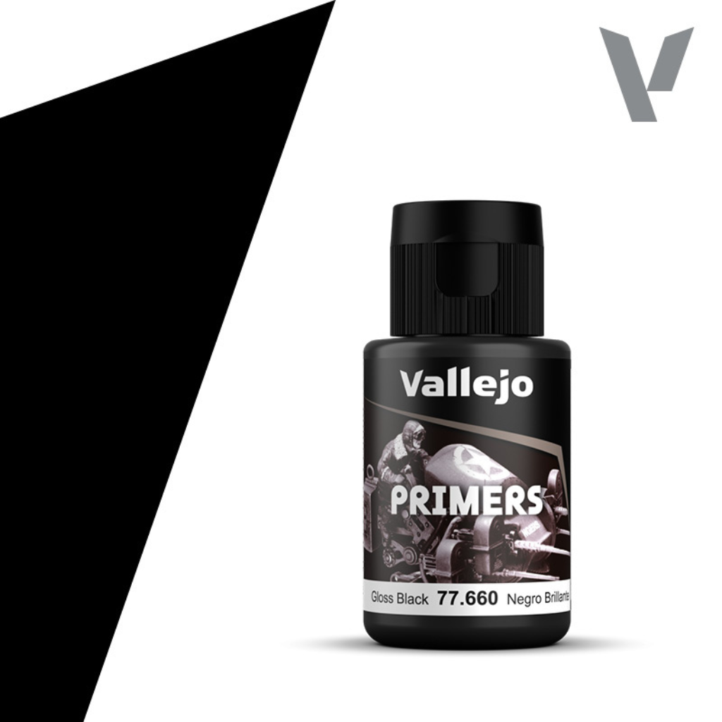 Vallejo Gloss Black Primer 32ml Vallejo Auxiliary Vallejo   