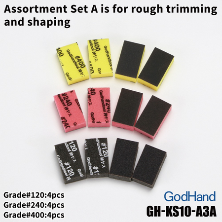 Godhand: Sanding Sticks - Kamiyasu Sanding Stick 10mm - Assortment (Set A) Godhand Accessories Godhand   