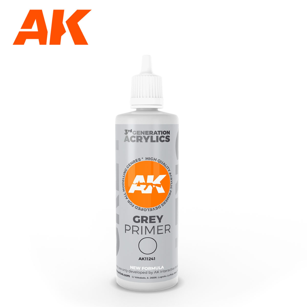 AK Interactive 3Gen Primers - Grey Primer 100 ml AK Primer AK Interactive Default Title  