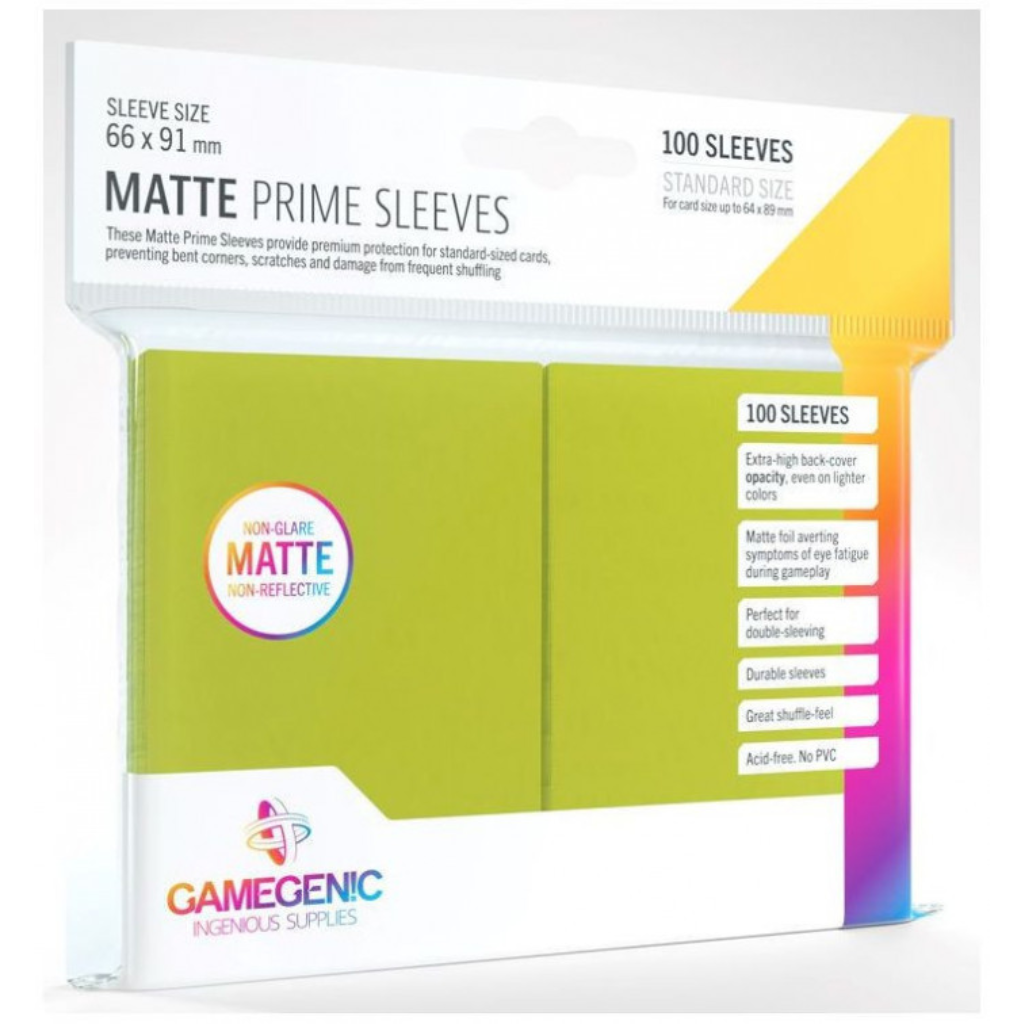 Gamegenic - Prime Matte Card Sleeves - Lime (100 Sleeves Pack) Deck Box GameGenic Default Title  