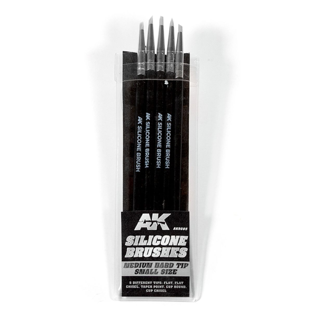 Ak Interactive - Tools - Set Of 5 Silicone Brushes Medium Hard Tip Small AK Interactive AK Interactive Default Title