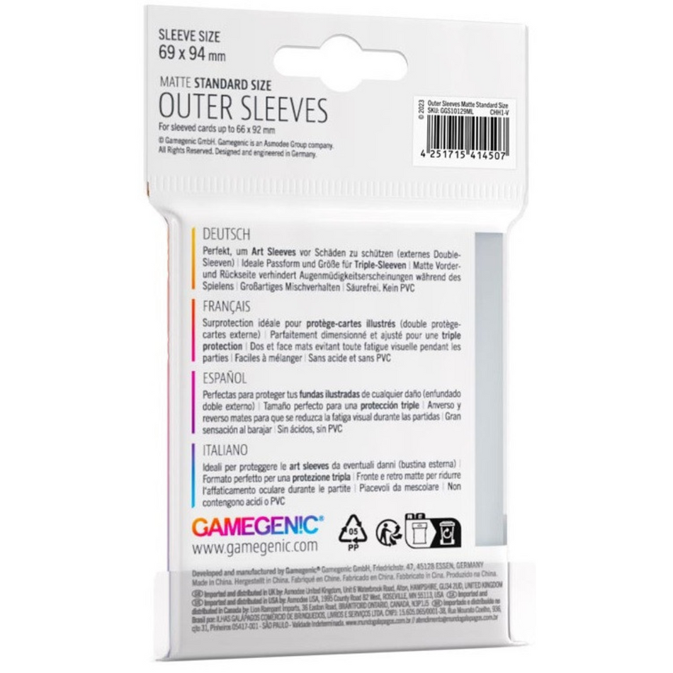 Gamegenic -  Prime Matte Standard Size Sleeves (50 pack) Deck Box GameGenic   