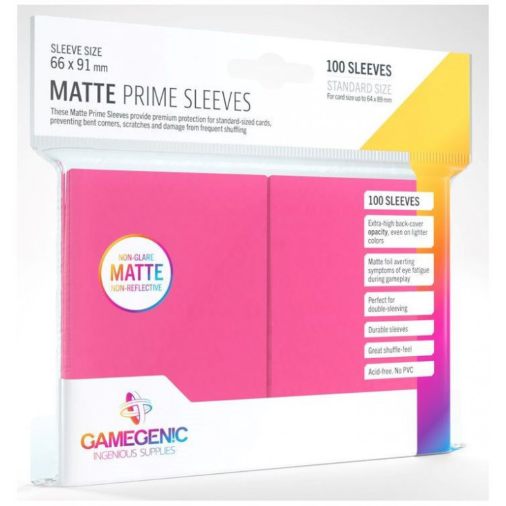 Gamegenic - Prime Matte Card Sleeves - Pink (100 Sleeves Pack) Deck Box GameGenic Default Title  