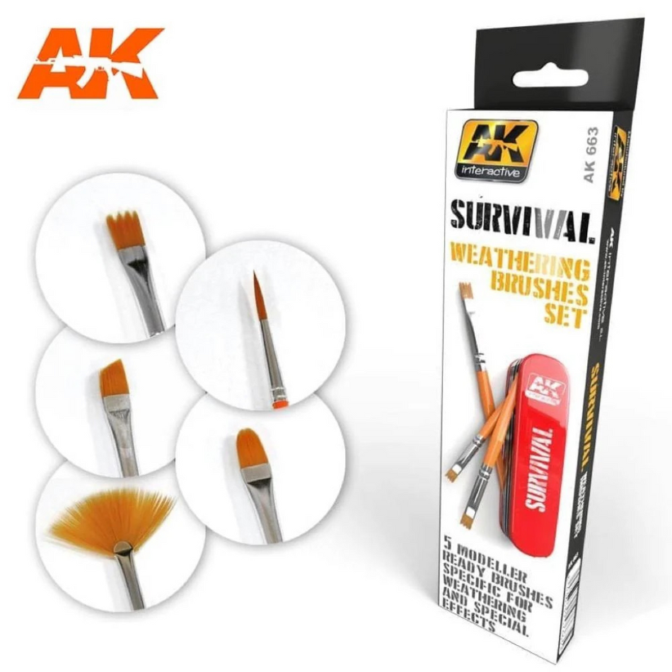 Ak Interactive - Brushes - Survival Weathering Brush Set AK Interactive Brushes AK Interactive Default Title  