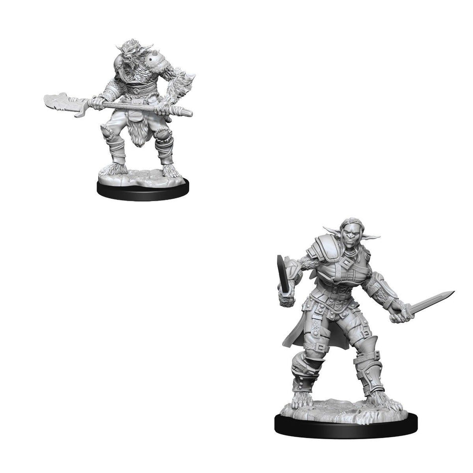 D&D Nolzurs Marvelous Unpainted Miniatures Bugbear Barbarian Male & Bugbear Rogue Female Dungeons & Dragons WizKids   