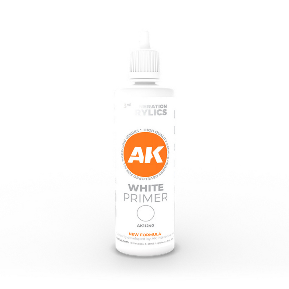 AK Interactive 3Gen Primers - White Primer 100 ml AK Primer AK Interactive Default Title  