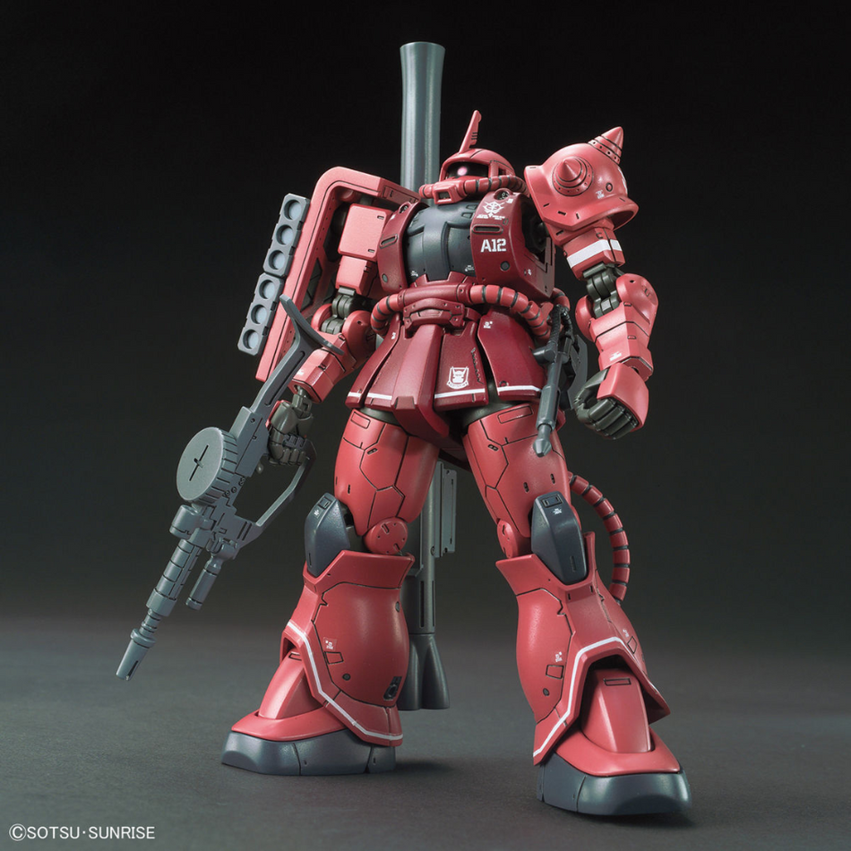 HG 1/144 MS06S ZAKU II PRINCIPALITY OF ZEON CHAR AZNABLE S MOBILE SUIT RED COMET VER. Gundam Model Kit Bandai   