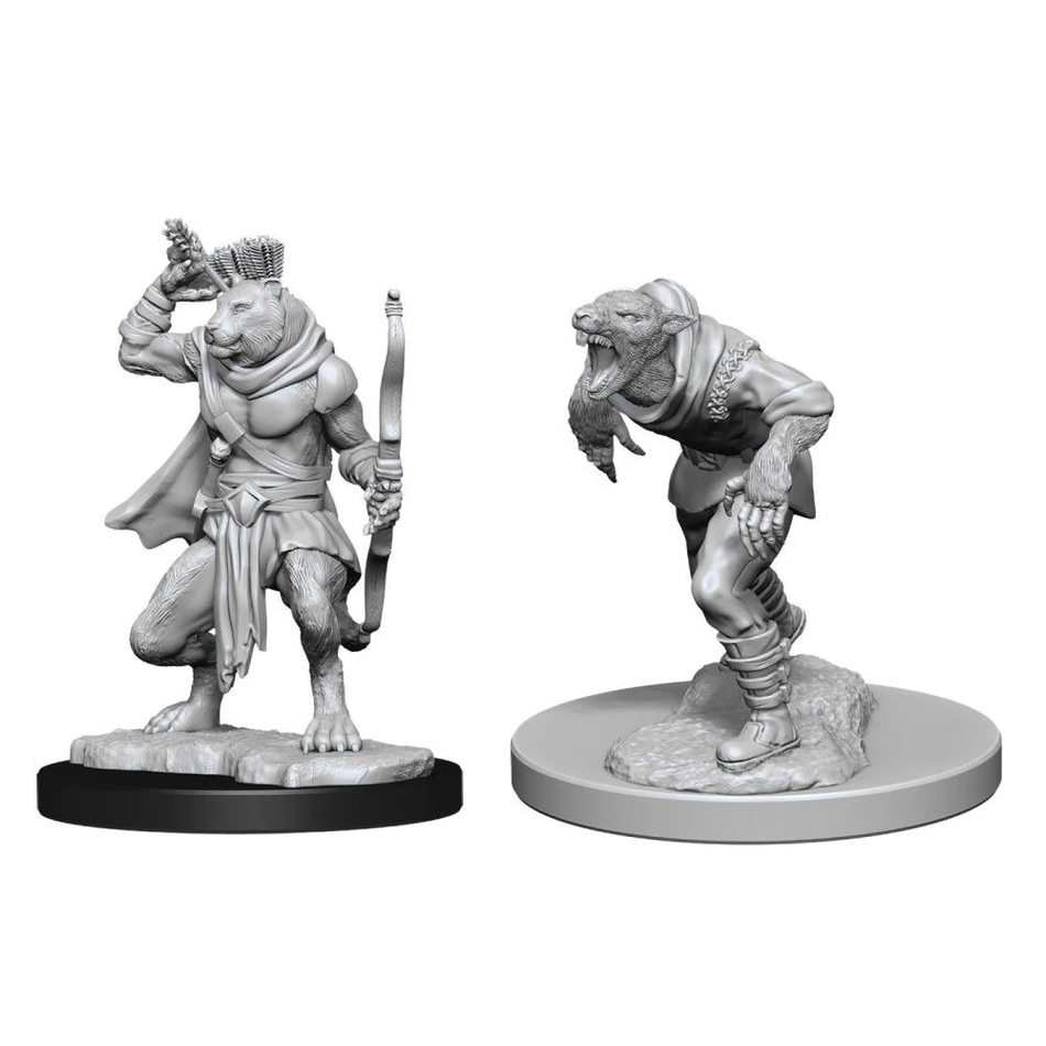 D&D Nolzurs Marvelous Unpainted Miniatures Wererat and Weretiger Dungeons & Dragons WizKids   