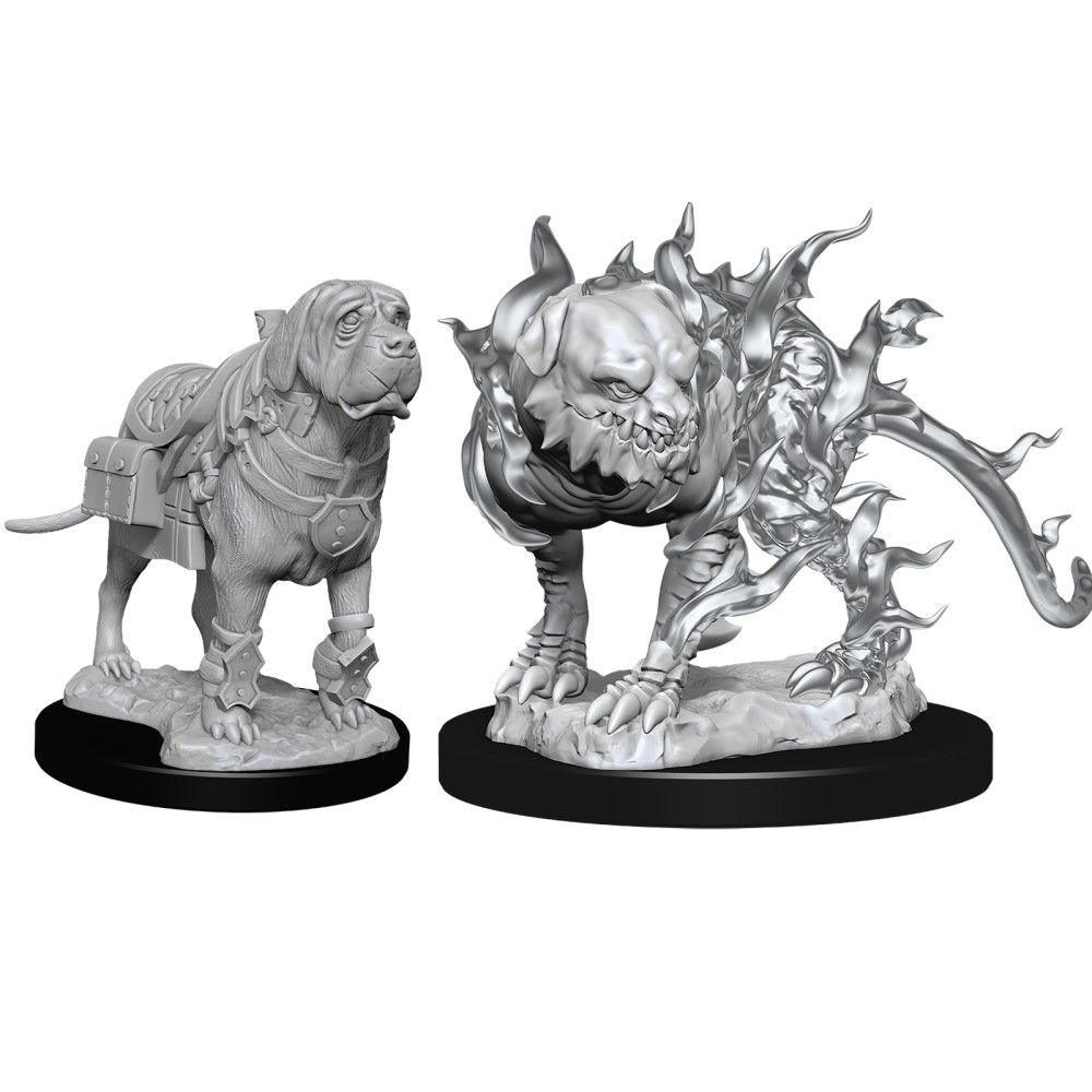 D&D Nolzurs Marvelous Unpainted Miniatures Mastif and Shadow Mastif Dungeons & Dragons WizKids   