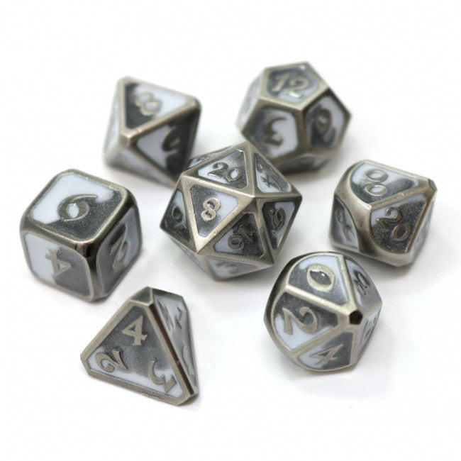 DHD 7 Piece RPG Set: Mythica Spellbinder Shadesteel Gaming Dice Die Hard Dice   